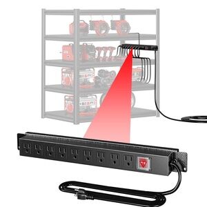 9 Outlet Power Strip for 24 inch Wide Shelf